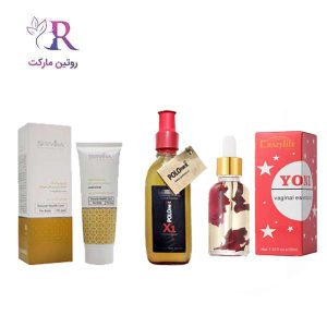 خرید و قیمت پک ژل سفیده کننده بدن سروینا + روغن ماساژ پولونکس + روغن خوشبو کننده یونی
